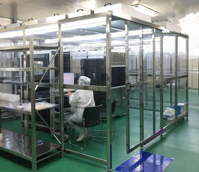 風(fēng)淋室、傳遞窗、潔凈棚、潔凈工作臺搭配效果圖