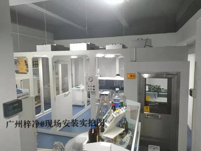 風淋室、傳遞窗、潔凈棚、潔凈工作臺搭配使用效果